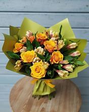 Букет цветов из:  Альстромерии и Розы в Серебряных Прудах