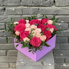 Цветочная композиция из Розы в коробке в Серебряных Прудах