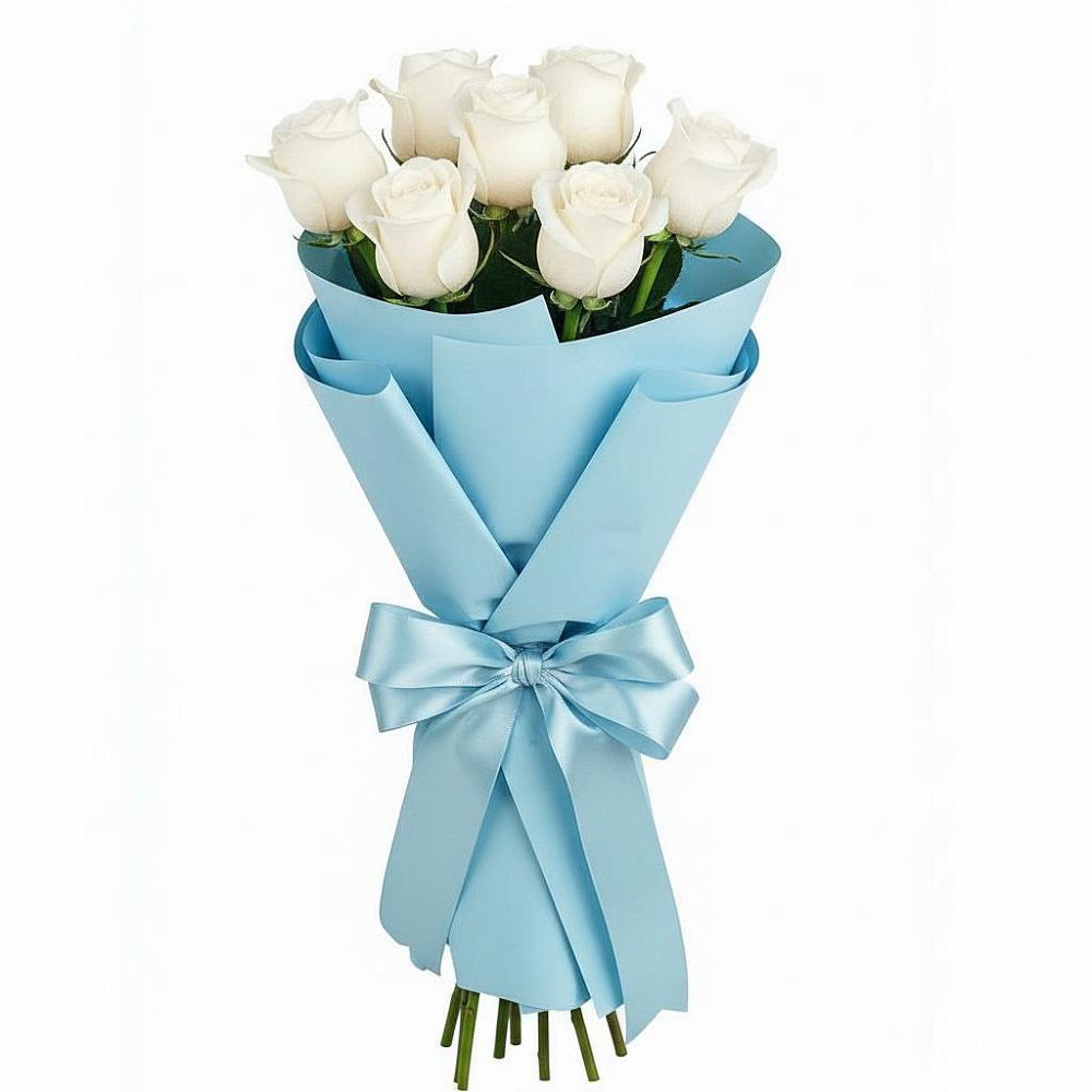 Букет 7 белых роз Проуд в Серебряных Прудах