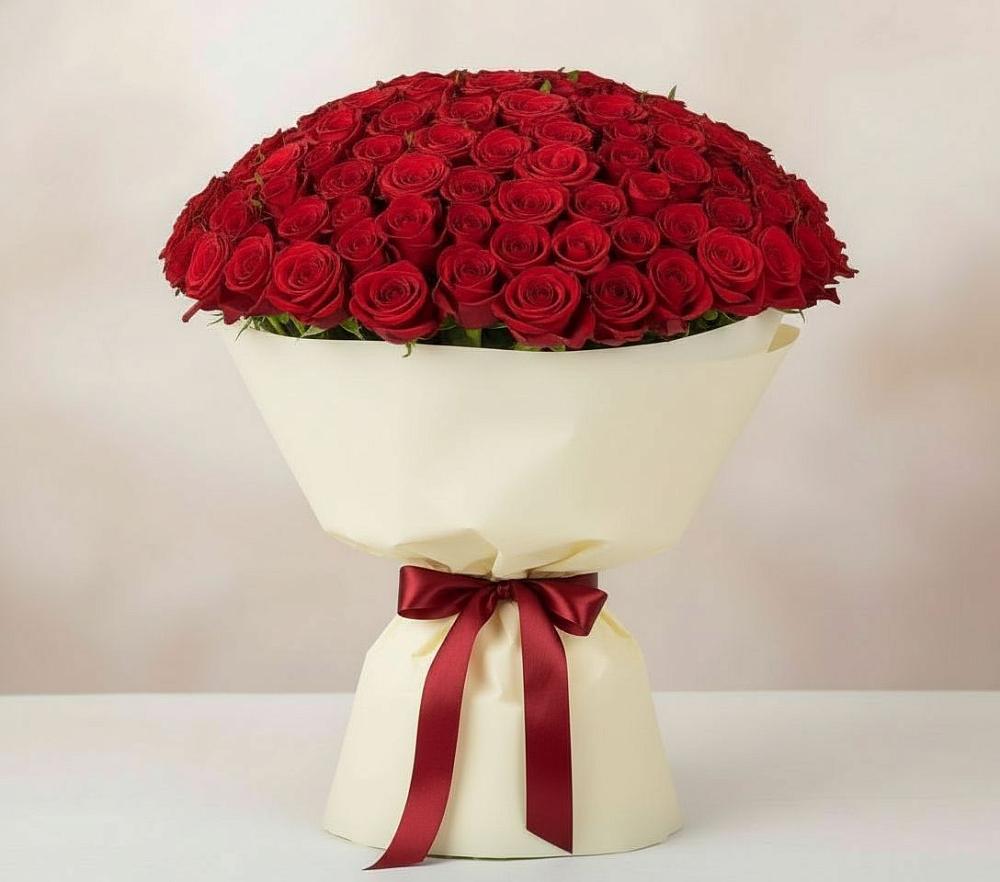 Букет 101 Красная роза Милано в Серебряных Прудах