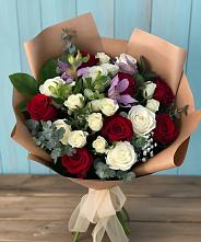 Букет цветов из:  Розы и Альстромерии в Серебряных Прудах