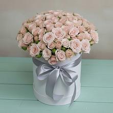 Цветочная композиция из Розы в шляпной коробке в Серебряных Прудах