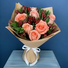 Букет цветов из:  Розы и Альстромерии #REPLACE_PRED# Серебряных Прудах