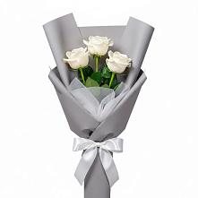 Букет 3 белые розы #REPLACE_PRED# Серебряных Прудах