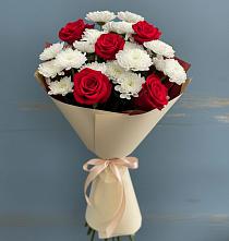 Букет цветов из:  Розы и Хризантемы в Серебряных Прудах