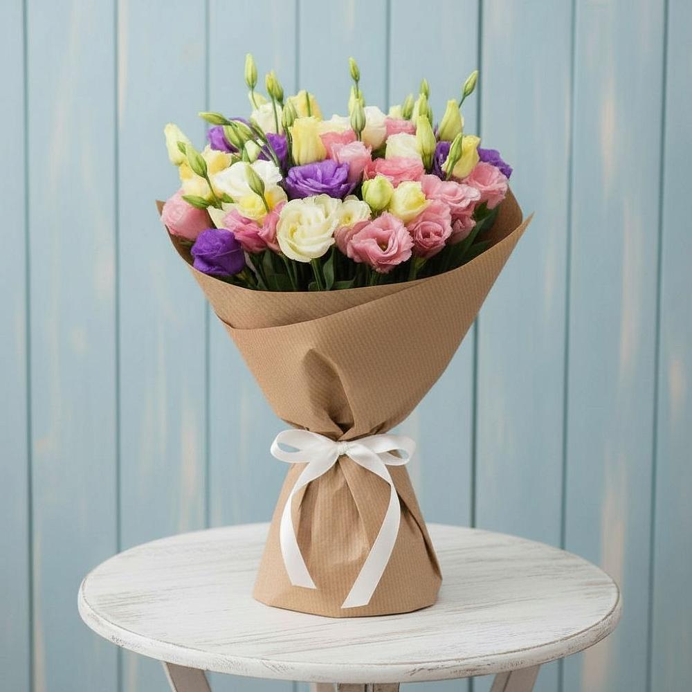 Букет цветов из: Лизиантусы в Серебряных Прудах