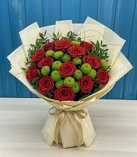 Букет цветов из:  Розы и Хризантемы в Серебряных Прудах