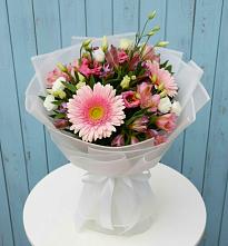 Букет цветов из:  Герберы, Альстромерии и Лизиантусы #REPLACE_PRED# Серебряных Прудах