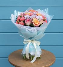 Букет цветов из:  Хризантемы и Розы в Серебряных Прудах