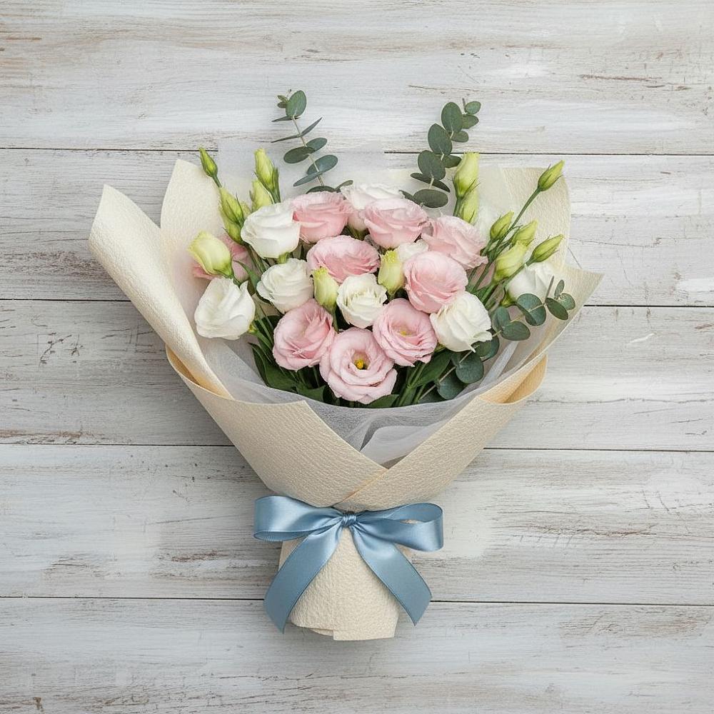 Букет цветов из: Лизиантусы в Серебряных Прудах